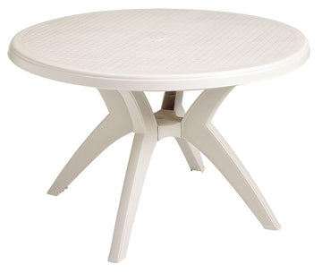 Ibiza 46 Round Table Sandstone by Grosfillex – round, 46-inch diameter, Resin, Sandstone, Model US526766
