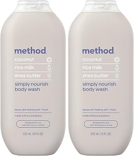 Method Body Wash, Simply Nourish, Paraben and Phthalate Free, 18 oz (Pack of 2)