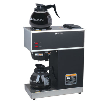 VPR-2GD 12-Cup Pourover Commercial Coffee Brewer with Upper and Lower Warmers and Two Glass Decanters by Bunn – Standard, 3.8 gallons, Stainless Steel, Model 33200.0015