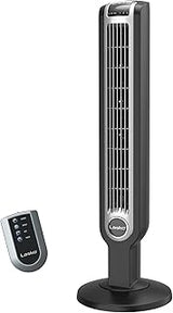 Lasko Oscillating Tower Fan with Remote Control and Timer - Quiet Standing Fan for Bedroom, Office, and Home - 3 Speeds - Powerful Cooling Air - 2511 - 36" Tall - Black