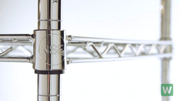 Commercial Chrome Wire Shelving Posts 86" - 4 Posts by KPS – 4, PU, Chrome