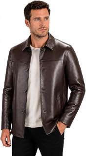 REED EST. 1950 Men's Jacket Genuine Lambskin Leather Car Coat