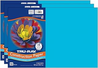 Tru-Ray 12-inch x 18-inch Construction Paper, Atomic Blue, 50 Sheets/Pack, 3 Packs (PAC103401-3)