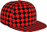 Red Black Diamond Checkerboard Baseball Cap 2.7X4.3 in | Adjustable Baseball Hat Sun Protection Caps Sports Cap Snapback Hip Pop Hat For Men And Women Running Hiking Travel
