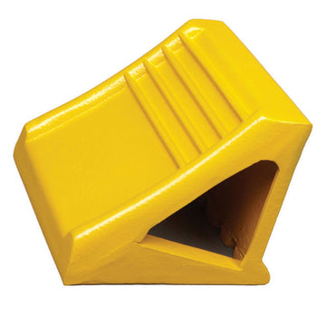 Cast Ductile Iron Wheel Chock by IronGuard – 7.25"L x 8.5"W x 8.5"H, Safety Yellow, Model 60-7290