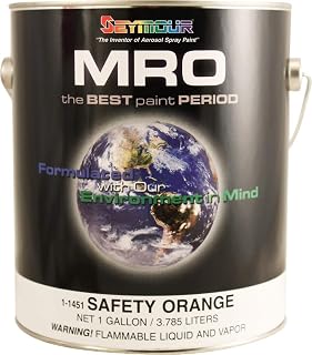 Seymour of Sycamore 1-1451 1 gal Mro Industrial Coatings Enamel Paint44; Gloss Safety Orange - Pack of 4