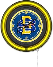 Holland Bar Stool Clk15BKSDakSt NCAA 15 in. Dia. South Dakota State University Double Neon Wall Clock Black