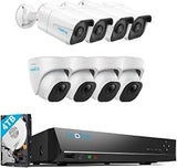 REOLINK 4K Security Camera System, 8pcs H.265 4K PoE Security Cameras Wired with Person Vehicle Detection, 8MP/4K 16CH NVR with 4TB HDD Bundle with 4X 810A and 4X 820A