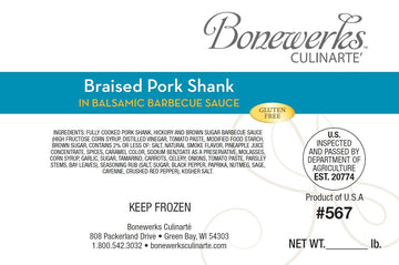 Braised Balsamic Barbecue Pork Shank Meat - Fully Cooked -- 12 per case. by Bonewerks Culinarte – 12 Ounce, Pack of 12
