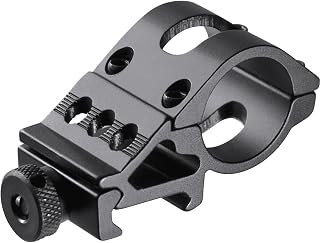 Barska 30mm Picatinny Offset Ring Mount with 1-Inch Insert – Quick Detach Flashlight or Laser Mount – Fits 30mm & 1-Inch Tubes, Thumb Screw, Rail Mount