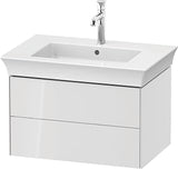 Duravit White Tulip 26 7/8" Wall Mount Two Drawer Single Vanity Cabinet in High Gloss White, Sink Sold Separately