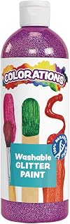 Colorations Washable Purple Glitter Paint, 16 oz, Vibrant Purple, Non Toxic Paint, Kids Paint, Sparkly Kids Paint, Art Supplies, Craft Painting For Kids, At Home Art Projects, School Paint
