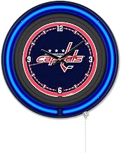 Holland Bar Stool Clk15BKWshCap NHL 15 in. Dia. Washington Capitals Double Neon Wall Clock Black