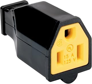 Legrand Pass & Seymour SA993BKCC10 15-Amp 125-volt Straight Blade Connector Two Pole Three Wire, Black (1 Count)