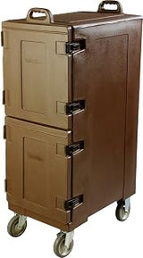 Carlisle FoodService Products Cateraide Insulated Front Loading Food Pan Carrier with Casters for Catering, Events, and Restaurants, Plastic, 10 Pans, Brown