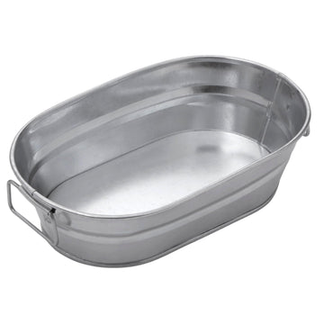Natural Galvanized Steel Oval Tub with Side Handle 8-5/8" L x 5-1/2" W x 2-1/2" H 32-ounce by American Metalcraft – 32 oz (Pack of 1), 24.0 ounces, Aluminum, Silver, Model MTUB69