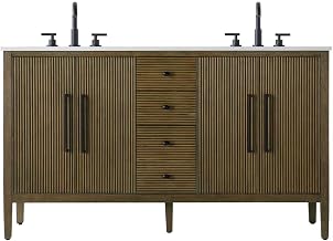 Elegant Kitchen and Bath 60" Double Bathroom Vanity in Hazel Oak