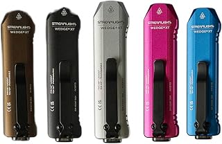Bundle of All Five Colors of Streamlight Wedge XT 500-Lumen 1,900-Candela Flat Everyday Carry Flashlight, Includes USB-Cable and Pocket Lanyard, Black/Coyote/Silver/Blue and Pink