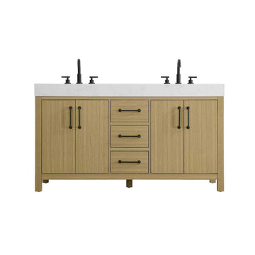 Nathan Bathroom Vanity Honey Brown by Lighting Design – Wood, Honey Brown, Model VF60660DMHB