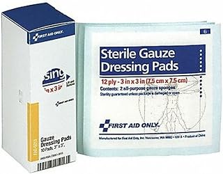 First Aid Only FAE-5013 Sterile Gauze Pads, 3" x 3", 10ct