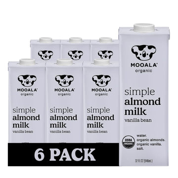 Organic Simple Almond Milk Vanilla by Mooala – 32 Fl Oz (Pack of 6), Pack of 6