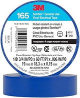 3M Vinyl Electrical Tape,165, Temflex, 3/4 in W x 60 ft L, 6 mil Thick, Blue 165BL4A - 1 Each