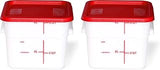 Carlisle FoodService Products Squares Square Food Storage Container with Stackable Design for Catering, Buffets, Restaurants, Plastic, 6 Quarts, White (Pack of 2)