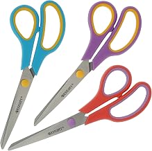 Westcott Easy Grip Scissors 3-Piece Set | Universal Scissors with Comfort Grip | Extra Sharp & Durable Stainless Steel Blades | Ideal for Crafting, Household, School & Office | N-90033 00