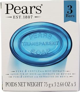 Unilever Pears Soap with Mint Extract, 3.5 Ounce Bars, 3 Each