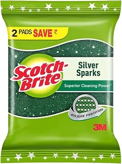 Scotch-Brite Scotch Bright Silver Spark Scrub Pad - 7cmX7.5cm (Pack of 2)