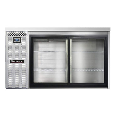 BBC59-SS-SGD Two Section Sliding Glass Door Refrigerated Back Bar Cooler by Continental Refrigerator – Commercial Grade