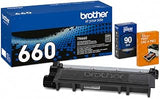 Brother Genuine TN660 Black High Yield Toner Cartridge, Up to 2,600 Page, Bundle with Deco Essentials Printer eBook for HL-L2300D, MFC-L2700DW, HL-L2340DW, MFC-L2740DW, DCP-L2540DW, HL-L2360DW
