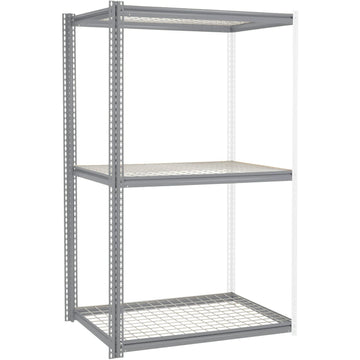 High Cap. Add-On Rack 48Wx24Dx84H 3 Levels Wire Deck 1500 Lb. Per Level GRY by Global Industrial – Alloy Steel, Gray, Model 581022GY