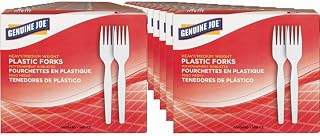 Genuine Joe Heavyweight White Plastic Forks (Pack of 4000)