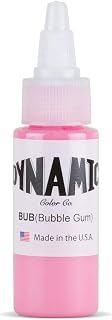 Dynamic Bubble Gum Pink Tattoo Ink – Professional Long-Lasting Tattooing Inks - 1 Ounce Bottle | Professional Tattoo Ink Bottle, Pre-Dispersed Permanent Body Art Pigment, Bubble Gum Pink, 1 oz