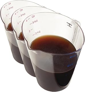Carlisle FoodService Products 4314107 Commercial Plastic Measuring Cup, 1 Cup, Clear (Pack of 3)