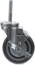 Component Hardware Medium Duty 1" Expanding Stem Caster with 5" Gray Polyurethane Wheel with Brake