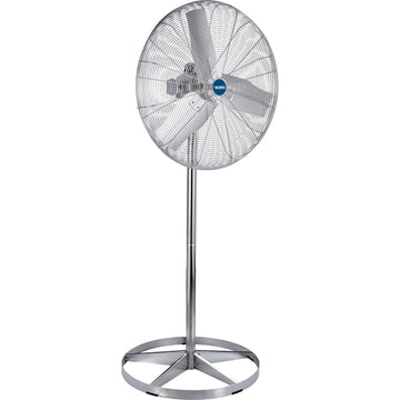 30" Washdown Rated Stainless Steel Pedestal Fan by Global Industrial – 78.75 inches, 304 Electro Polished Stainless Steel, Silver, Model HVP-30SS