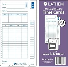 Lathem Model 400E Double Sided Time Cards - Double Sided Sheet - Blue Print Color - 100 / Pack