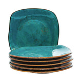 Home Artisan Dinner Plate by Tuxton – Set of 6, Ceramic, Teal, Model THGGE502-6B
