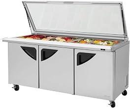 30 Pan 23 CuFt Glass Top Refrigerated Prep Table