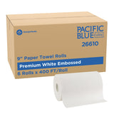 Pacific Blue Ultra by PRO 9” Paper Towel Rolls by Georgia-Pacific – 6 Count (Pack of 1), Paper, White, Pack of 6, Model 26610
