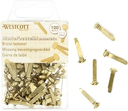 Westcott E-10592 00 Pack of 100 Brass Pattern Clips with Round Head Round Head for Office and DIY