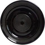 Tuxton China CBA-062 Plate, 6-1/4" Diameter, Round, Wide Rim, Microwave and Dishwasher Safe, Oven Proof, Fully Vitrified, Ceramic, Tux Care, Healthcare, Concentrix, Black, Pack of 24