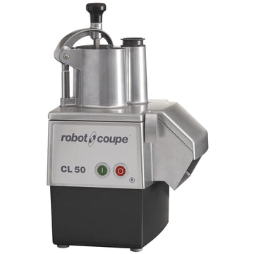 Single-Speed Cutter Mixer Continuous Feed Commercial Food Processor with Side Discharge by Robot Coupe – Polycarbonate, Grey, Model CL50 NODISC