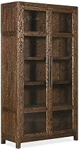 Hooker Driftwood French Door Display Cabinet in Brown Wood Furniture