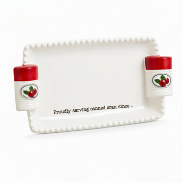 Mud Pie Ceramic Serving Tray, 4.5 x 9 Inch, White