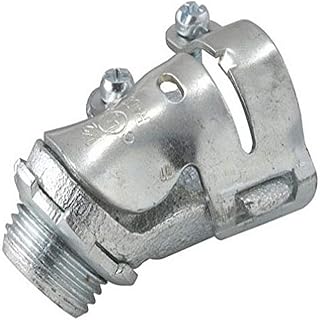 RACO 2222 Squeeze Connector, Die Cast Zinc, Flexible Metal Conduit, 45 Degree, 1/2" (Pack of 25)