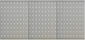vidaXL Peg Boards 3 pcs, Metal Pegboards with Versatile Holes, Pegboard Wall, Tool Holder for Workbench Garage Warehouse Craft Room, Steel