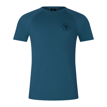Mens Loop Short Sleeve Cycling Tech Tee Barra Blue by Endura – Small, Barra Blue, Model MLoopSSTechTee1.0